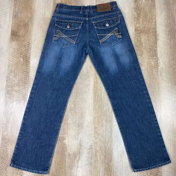 AKDMKS Jeans Wm Sz 16 Distressed Embroidered - Picture 5 of 11